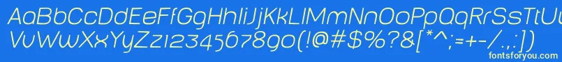 BabyMinethinOblique Font – Yellow Fonts on Blue Background