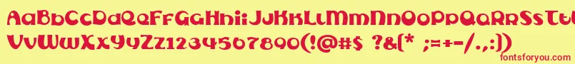 Czcionka Subel – czerwone czcionki na żółtym tle