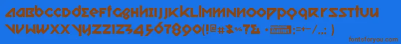 Relishga Font – Brown Fonts on Blue Background