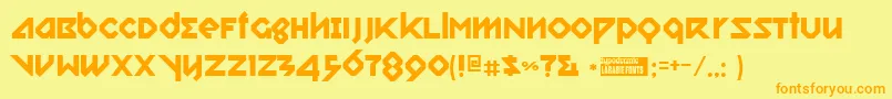 Relishga-Schriftart – Orangefarbene Schriften auf gelbem Hintergrund