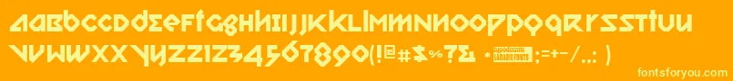 Relishga Font – Yellow Fonts on Orange Background