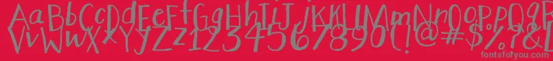 StretchyPants Font – Gray Fonts on Red Background