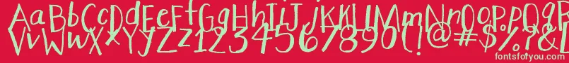 StretchyPants Font – Green Fonts on Red Background