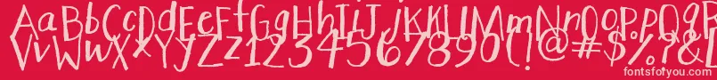 StretchyPants Font – Pink Fonts on Red Background