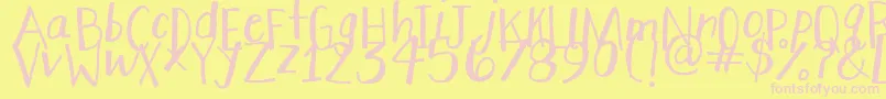 StretchyPants Font – Pink Fonts on Yellow Background