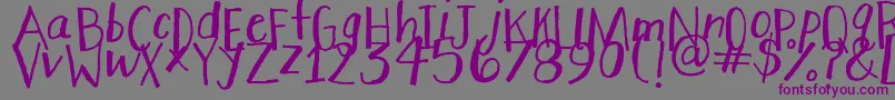 StretchyPants-Schriftart – Violette Schriften auf grauem Hintergrund