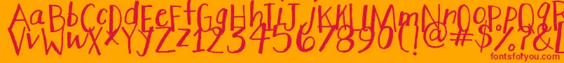StretchyPants Font – Red Fonts on Orange Background