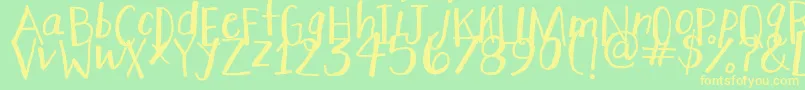Czcionka StretchyPants – żółte czcionki na zielonym tle