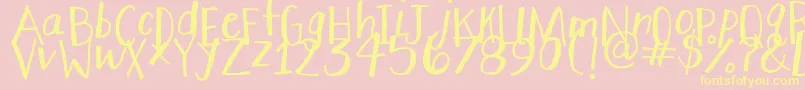 StretchyPants-Schriftart – Gelbe Schriften auf rosa Hintergrund