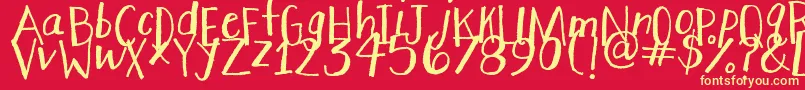 StretchyPants Font – Yellow Fonts on Red Background