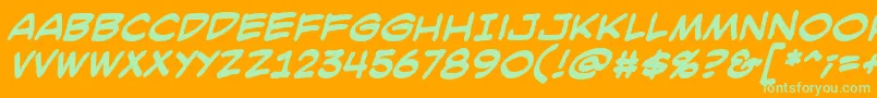 SmackattackBbBold-Schriftart – Grüne Schriften auf orangefarbenem Hintergrund