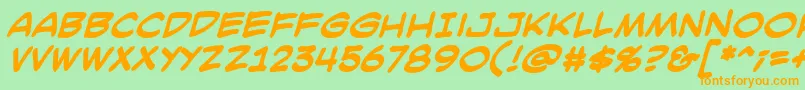 SmackattackBbBold Font – Orange Fonts on Green Background