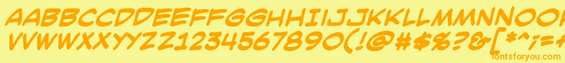 SmackattackBbBold Font – Orange Fonts on Yellow Background