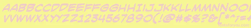 SmackattackBbBold Font – Pink Fonts on Yellow Background