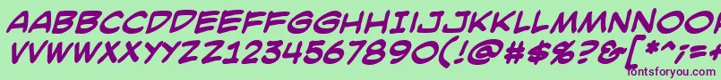 SmackattackBbBold Font – Purple Fonts on Green Background
