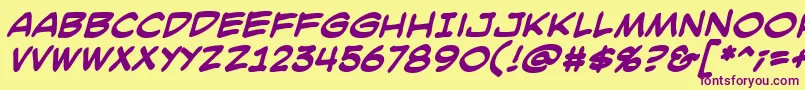 SmackattackBbBold Font – Purple Fonts on Yellow Background