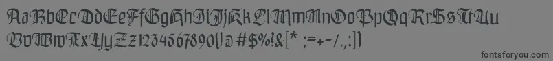 Bayreuthfraktur-Schriftart – Schwarze Schriften auf grauem Hintergrund