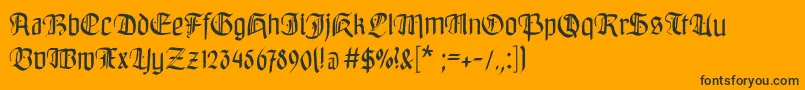 fuente Bayreuthfraktur – Fuentes Negras Sobre Fondo Naranja