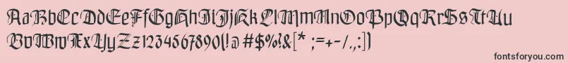 Bayreuthfraktur Font – Black Fonts on Pink Background