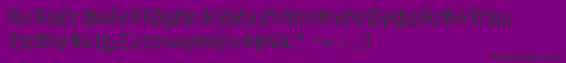 フォントBayreuthfraktur – 紫の背景に黒い文字