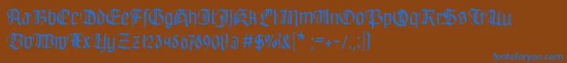 フォントBayreuthfraktur – 茶色の背景に青い文字