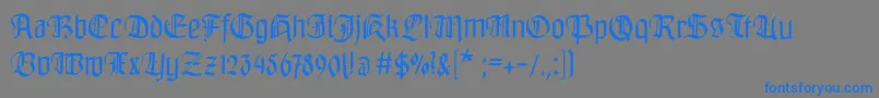 Bayreuthfraktur Font – Blue Fonts on Gray Background