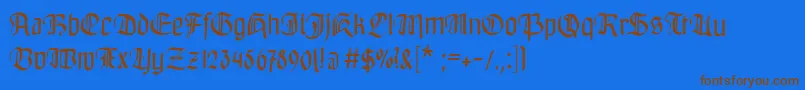 Czcionka Bayreuthfraktur – brązowe czcionki na niebieskim tle