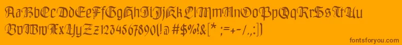 Bayreuthfraktur Font – Brown Fonts on Orange Background