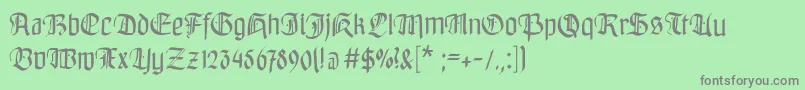 フォントBayreuthfraktur – 緑の背景に灰色の文字