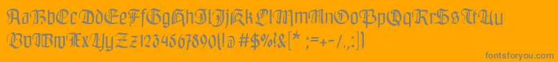 フォントBayreuthfraktur – オレンジの背景に灰色の文字