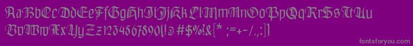 Bayreuthfraktur Font – Gray Fonts on Purple Background