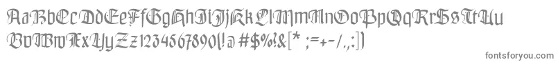 Bayreuthfraktur-fontti – harmaat kirjasimet valkoisella taustalla