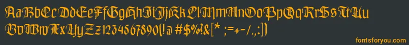 Bayreuthfraktur Font – Orange Fonts on Black Background