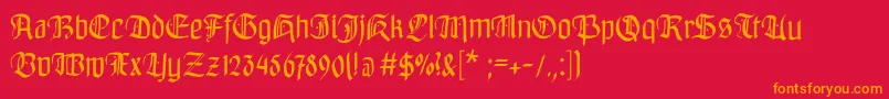 Bayreuthfraktur Font – Orange Fonts on Red Background