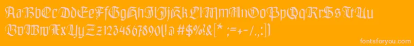 Bayreuthfraktur Font – Pink Fonts on Orange Background