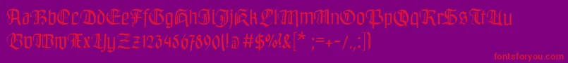 Bayreuthfraktur Font – Red Fonts on Purple Background