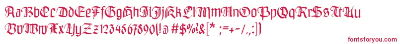 Bayreuthfraktur-Schriftart – Rote Schriften auf weißem Hintergrund