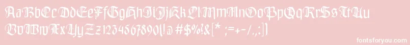 Bayreuthfraktur-fontti – valkoiset fontit vaaleanpunaisella taustalla