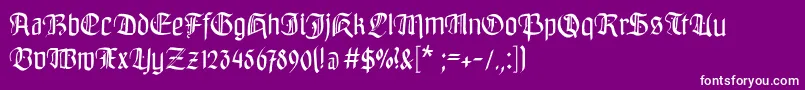 フォントBayreuthfraktur – 紫の背景に白い文字