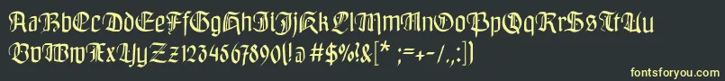 Bayreuthfraktur Font – Yellow Fonts on Black Background