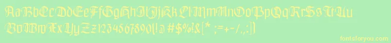 Bayreuthfraktur Font – Yellow Fonts on Green Background