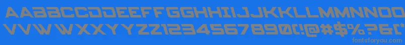 Spyagencyv3left-Schriftart – Graue Schriften auf blauem Hintergrund