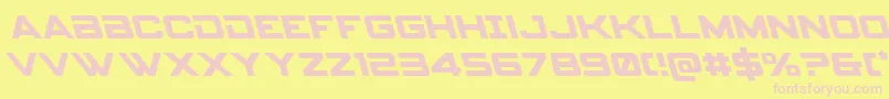 Fonte Spyagencyv3left – fontes rosa em um fundo amarelo