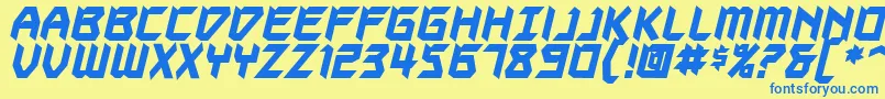 Autodestructbb ffy Font – Blue Fonts on Yellow Background