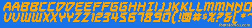 Autodestructbb ffy Font – Orange Fonts on Blue Background