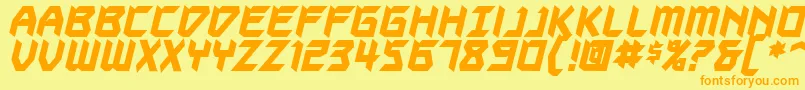 Autodestructbb ffy Font – Orange Fonts on Yellow Background