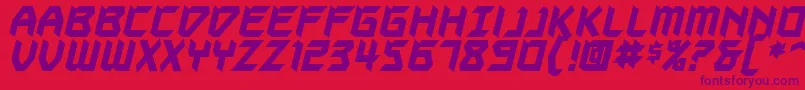 Шрифт Autodestructbb ffy – фиолетовые шрифты на красном фоне