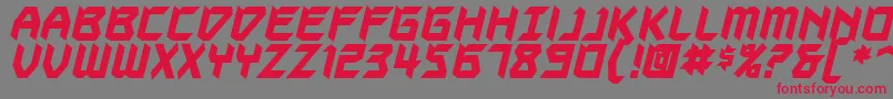 Autodestructbb ffy-Schriftart – Rote Schriften auf grauem Hintergrund