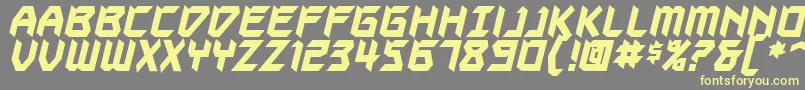 Autodestructbb ffy-Schriftart – Gelbe Schriften auf grauem Hintergrund