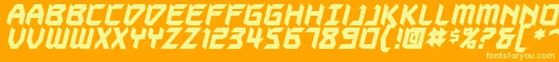 Autodestructbb ffy Font – Yellow Fonts on Orange Background